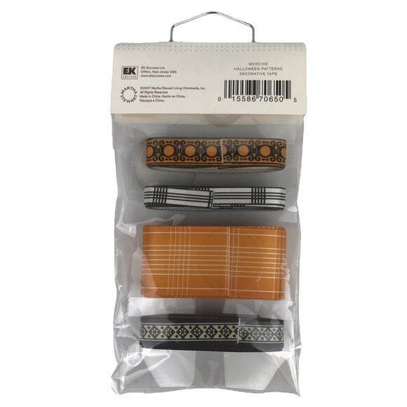 Martha Stewart Crafts Halloween Decorative Tape Jack-O-Lanterns Fall Lot of 4 - Picture 7 of 11